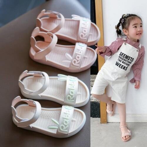 Girls Sandals 2021 Summer New Korean Version of Soft-soled Non-slip Princess Shoes Baby Fashion All-match Soft-soled Beach Shoes