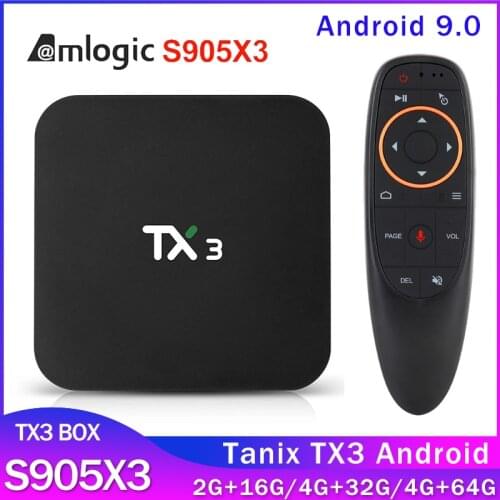 Tanix TX3 Amlogic S905X3 Quad Core Android Smart Android 9.0 TV BOX 8K HDR 2.4G/5GHz Dual Wifi 4GB RAM 64GB ROM set Top Box