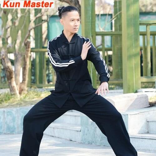 Tai Chi Uniform Long sleeve Wu Shu Clothing Chinese Traditional Kung Fu clothes Unisex black blue gray red jacket and pants