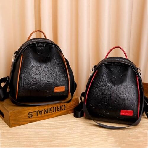 New Designer Letter Embossing Pu Leather Women Bag Luxury Womens Backpack Fashion Travel Tote Bag High Quality Female Backpacks