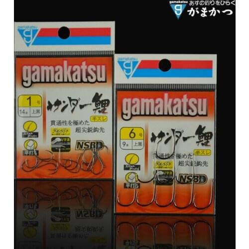 1PCs/package Gamakatsu Hook Flash Carp On Black Half Barbed V Grooved Slot Line Imported Gamakatsu Hook