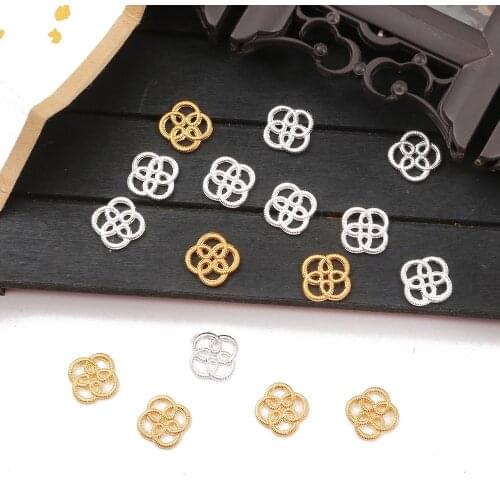NEW Sales 10pcs 12mm Ethnic Meta charm hollow gold color connector spacer beads for DIY fashion jewelry findings accessories
