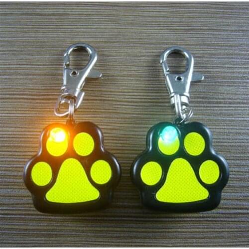 100Pcs/Lot Pet Dog LED Flashing Night Light Footprint Paw Print Buckle Blink Pendent Collar SN3443