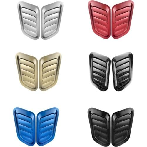 2PCS Universal Intake Scoop Turbo Bonnet False Vents Cover ABS Car Air Outlet Decorative Carbon Fiber Hood Vehicle