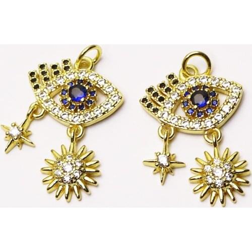 20 Pcs Eyes pendant zircon accessories for necklace making Jewelry charms pendant jewelry pendant Fashion jewelry7243