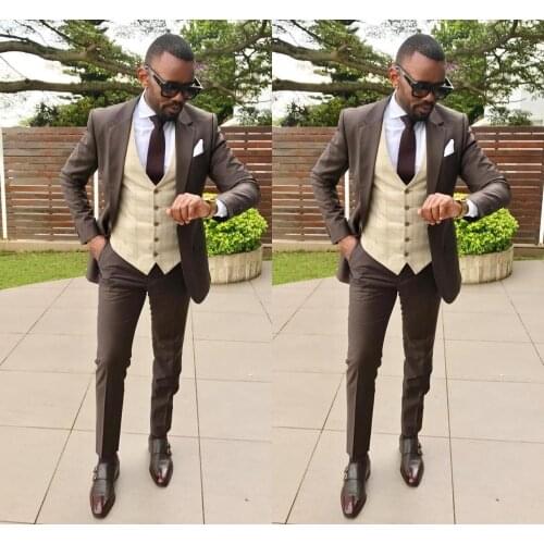 2020 TPSAADE Brand Cheap Fashion 3 Pieces Men Suits blazer masculino Slim Fit Groom Tuxedos Wedding Suits On Sale