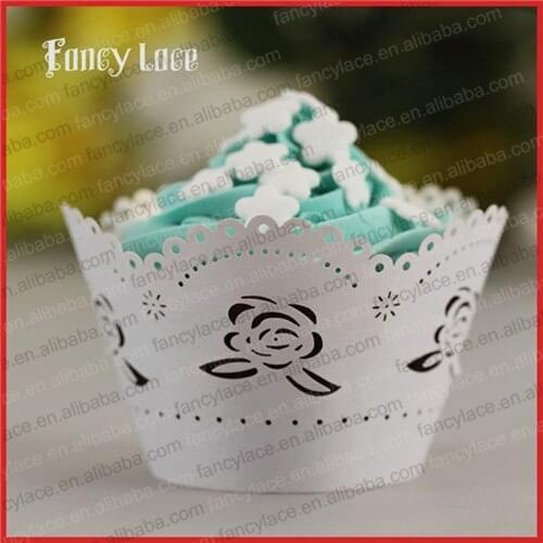 50pcs Hot Sale Lase Party Cupcake Wrappers Rose Paper Cake Liners Fondant Cakes Wrappers Party Table Decorations Supplies