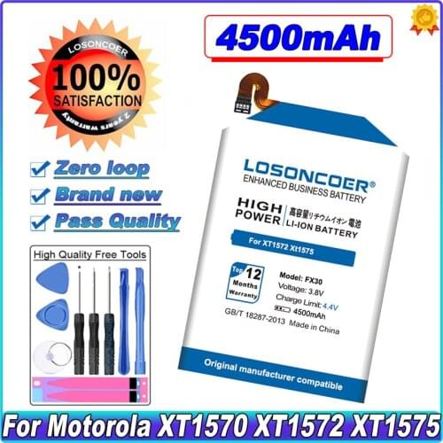 LOSONCOER FX30 4300mAh Battery For Motorola Moto X Pure Edition X Style X Style Pure X+2 XT1570 XT1575 XT1572 Battery