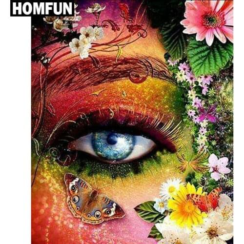 HOMFUN Full Square/Round Drill 5D DIY Diamond Painting " Eye flower" Embroidery Cross Stitch 5D Home Decor Gift A00985
