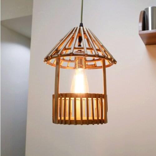 Southeast Asia archaistic handmade bamboo chandelier rustic style E27 LED lamp for stairs&porch&gallery&studio&pavilion LDK040