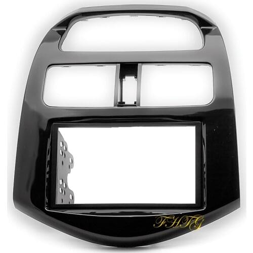 Car Radio Fascia,Dash Kit is suitable for 2014 Daewoo Martiz/ Chevrolet Spark/ Beat(UV Black),Double Din Car Audio Frame