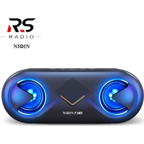 LQS6 Bluetooth Speaker Portable Outdoor Loudspeaker Wireless Mini Column 3D Stereo Music Surround Support FM TF Card Bass Box