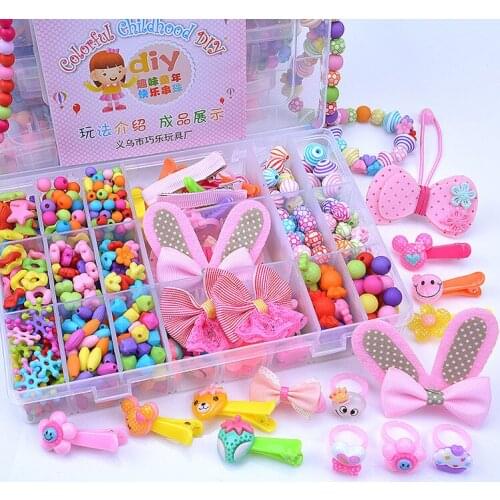 Big Size 24 Grid 500Pcs Beads And Plenty Hair Decoration Hands-on Child Beads Toys Educational Toy Gifts for Girls