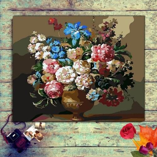 European table swing paintings drawing coloring by numbers on canvas with frame numbering paint number kits acrylic