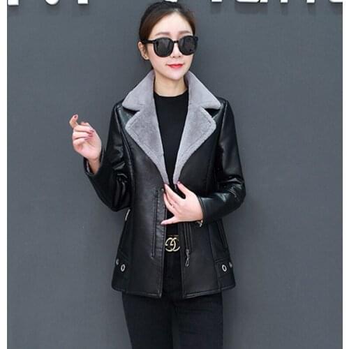 GLWOW Womens Winter Leather Jackets