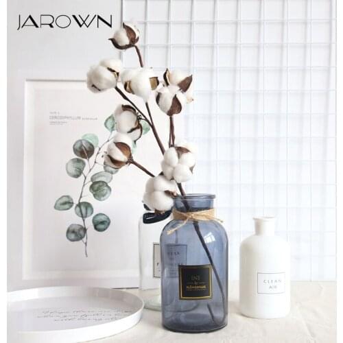 JAROWN Simulation Flower Artificial 10 Heads Natural Cotton Branches Home Decoration Wedding Bouquets DIY Fake Flowers Decor
