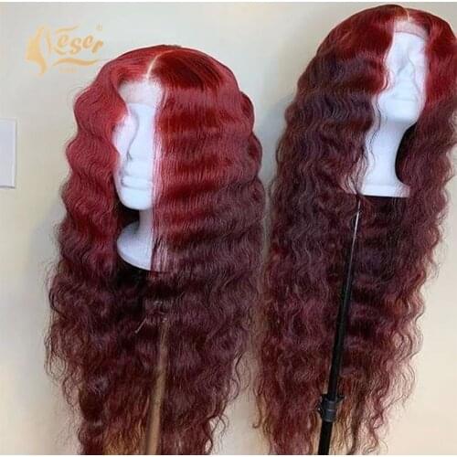 Keser Red Synthetic Lace Front Wigs With Baby Hair Glueless Lace Wigs For Women Pre-Plucked Wigs 100% Kanekalon