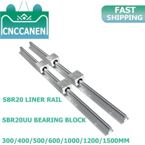 NEW SBR20 200-1500mmLinear Guide Rail 20mm Fully Supported Linear Rail Set With SBR20UU Linear Bearing Block CNC Part