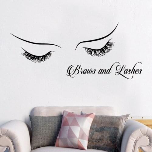Brows And Lashes Eyebrow Wall Sticker Vinyl Art For Beauty Salon Mural Decoration A001635
