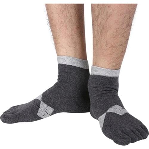 1 Pair Toe Socks Finger-separated Odor Resistant Cotton Polyester Spandex Ankle Hosiery Sports Fitness Footwear