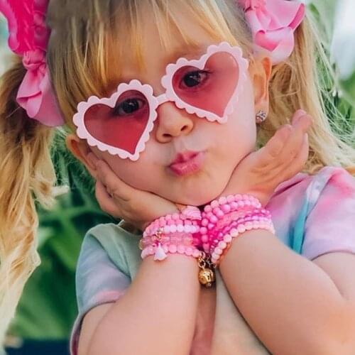 Wholesale High Grade kids Sunglasses Candy colors UV400 Baby boys&girls eyewear Cute Heart Shaped children sun glasses