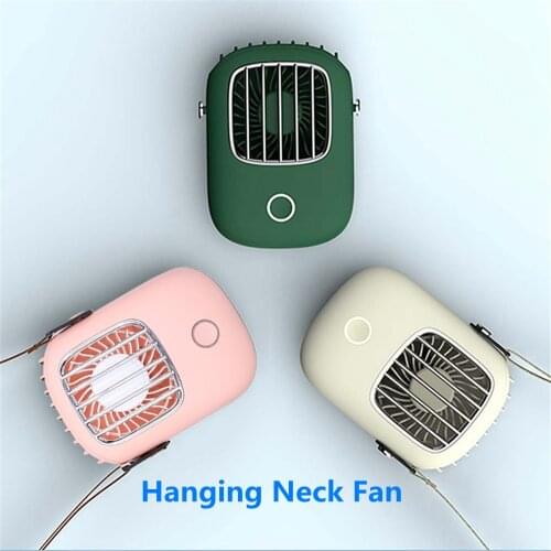 Portable Hanging Neck Fan Mini 3 Gears Adjustable Air Cooling Fan Summer Outdoor Travel Lanyard Handfree Cooler USB fan