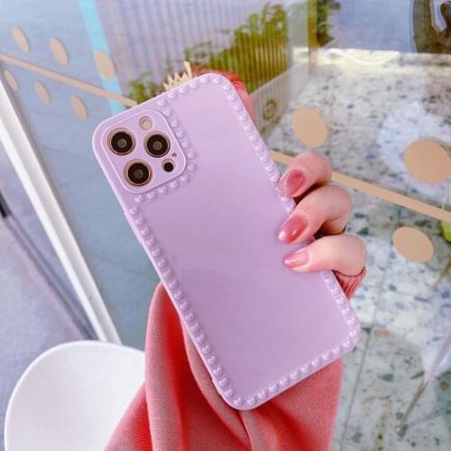 Shockproof Phone Case Straight Edge Smooth TPU Creative Heart Pattern Phone Protector for iPhone XR/11/X/XS/11 pro/12/12 pro