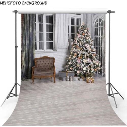 Christmas Background Fireplace Tree Winter Snow Window Backdrop Interior Baby Birthday Photography Background For Photo Studio