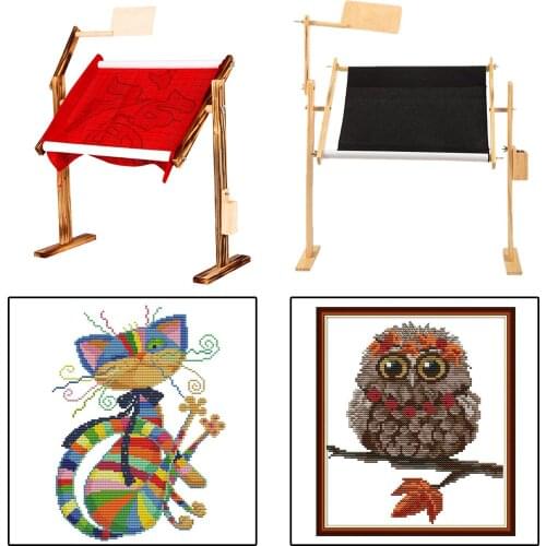 Vintage Style Wooden Needlework Work Table Rack Embroidery Frame