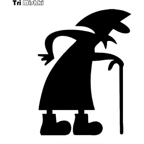 Tri mishki HZX1400 Old woman with a hook car sticker Vinyl Decals Waterproof sticker on Car Body Rear Window