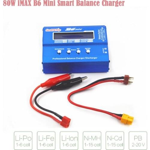 80W iMax B6 Mini Smart Balance Charger Li-Po/Ni-MH/Li-lon/Ni-Cd/PB Battery Charger Battery voltage/internal resistance detection