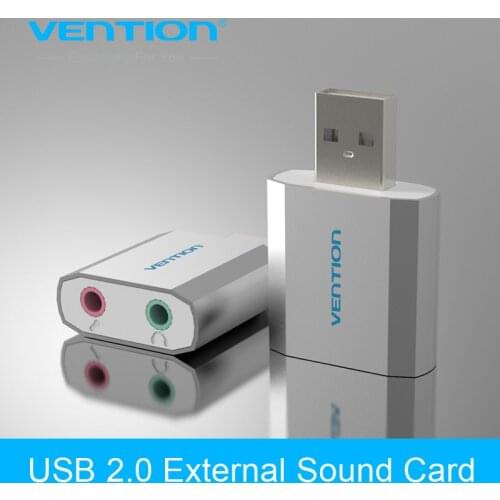Vention Free Drive USB 2.0 External Sound Card 5.1 Channel Al Mg Alloy USB External Computer Sound Card for Windows/Linux/ Mac