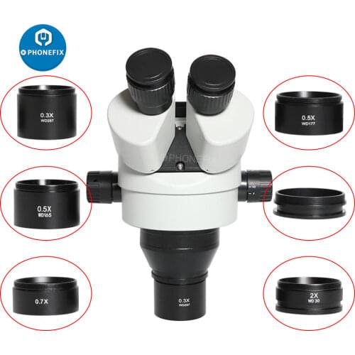 WD 0.5X 1.0X 0.3X 0.7X 2.0X Assisted Auxiliary Objects Len For Industry Video Stereo Zoom Microscope Accessoires Barlow Lens