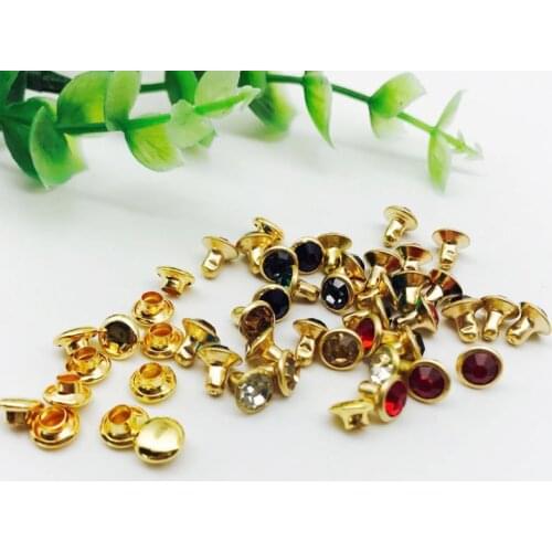 100Sets Color Crystal Rhinestone Rivets Diamante Studs DIY Crafts Clothing Bag Leather Decorative Rebite Spikes Glass Drill Nail