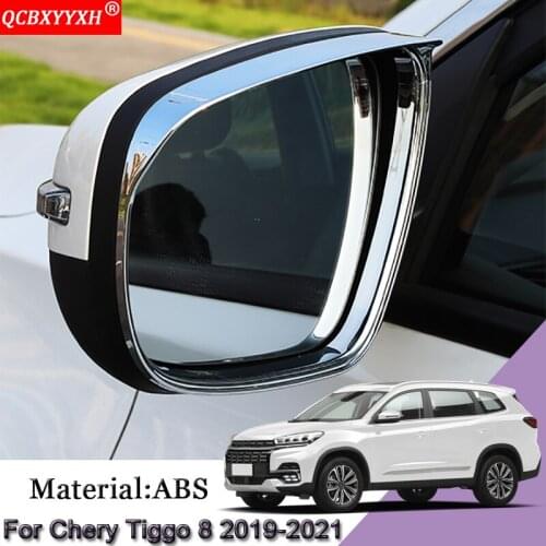 2pcs/set Car Styling Car Rearview Mirror Rain Eyebrow Sequins Auto Rainproof Sticker Car Accessories For Chery Tiggo 8 2019-2021