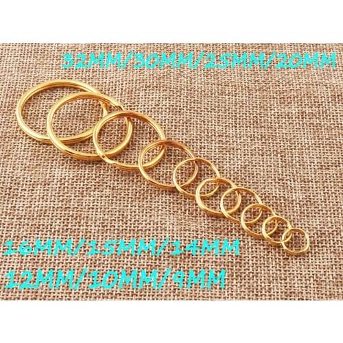 100 pcs Gold Split Key Rings,Jump Rings,Leather Key chain Key Rings Key Fob-32mm/30mm/25mm/20mm/16mm/15mm/14mm/12mm/10mm/9mm