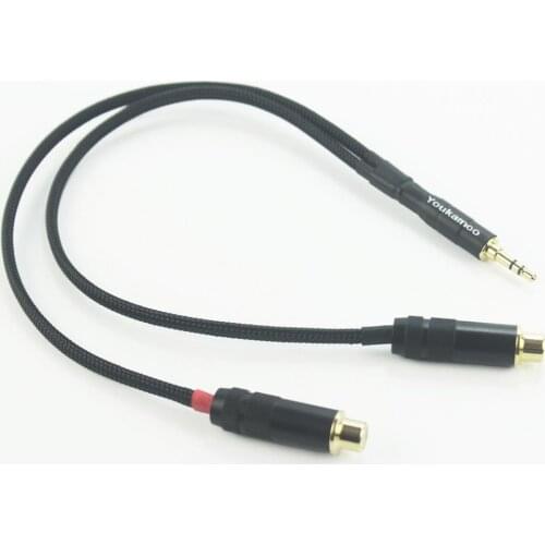 3.5mm to RCA Female Cable Headphone Audio Adapter Cable 1FT 0.3M