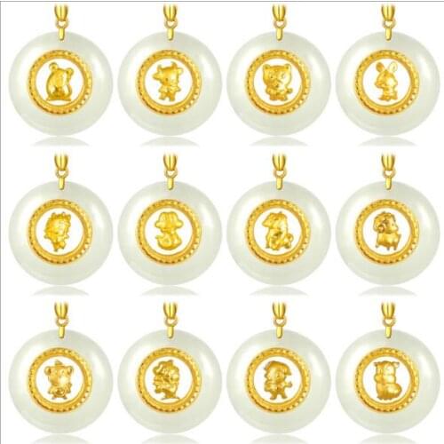 3D gold inlay and Tianyu 12 Zodiac Pendant h5