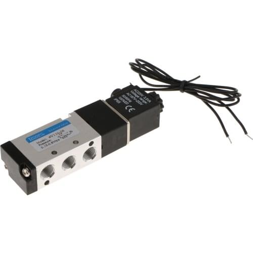 4V110-06 Solenoid Valve 5 Way 2 Position Pneumatic Air-Operated 1/4'' BSPT Coil: AC LED Light