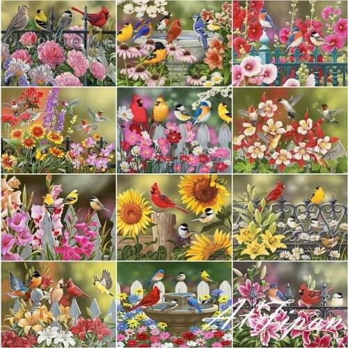 5D DIY Diamond Painting Bird Animal Cross Stitch Mosaic Diamond Embroidery Flower Full Square Drill Home Decoration
