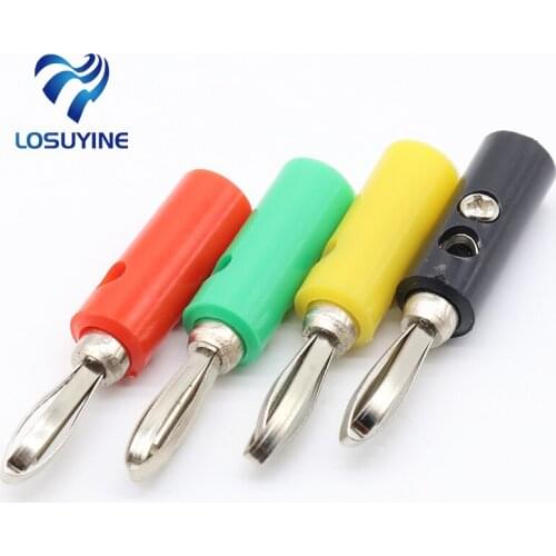 8pcs 4 color Wire Audio Speaker Cable Banana Plug Connectors 4mm Adapter
