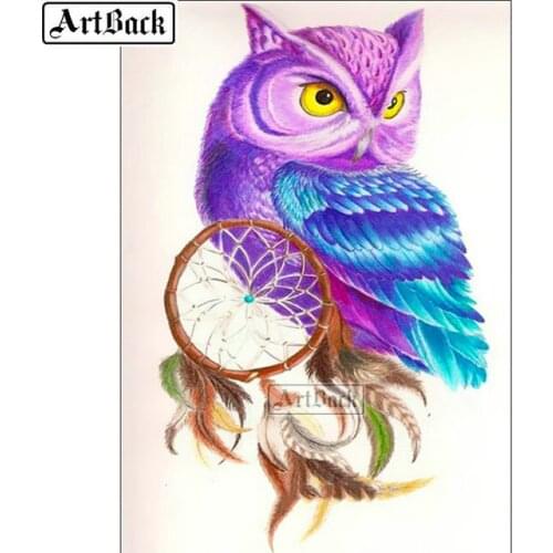 New 5d diamond painting owl dream puff net full square round drill diamond embroidery 3d mosaic artwork home decoration