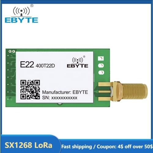 SX1268 LoRa 433MHz Wireless Serial Port Module 22dBm Long Range 5km SMA Antenna UART EBYTE E22-400T22D Transceive Receiver
