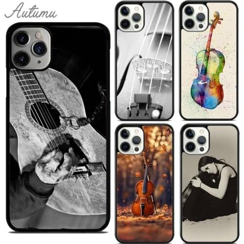 Guitar Violin Fiddle Music Phone Case for iPhone 11 12 Pro Max mini X XR XS SE 2020 5 6S 7 8 Plus Samsung Galaxy S8 S9 S10 Cover