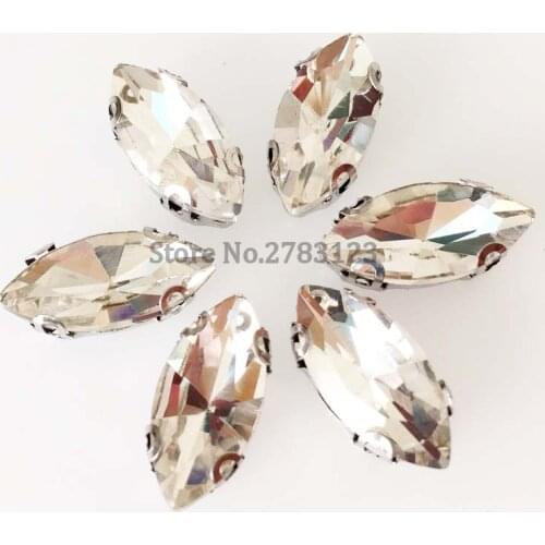 Anti hook D shape claw Silver bottom sew on estones,horse eye shape Hand sewing rhinestones diy Clothing accessories