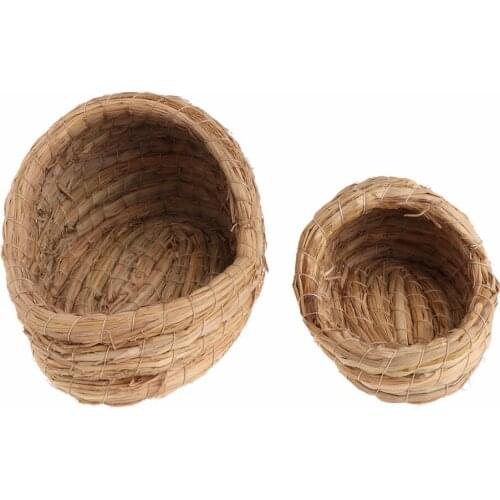 Pet Hamster Nest Woven Natural Straw Rabbit Guinea Pigs Warm House Handmade Cage for Winter Small Animals Supplies C42