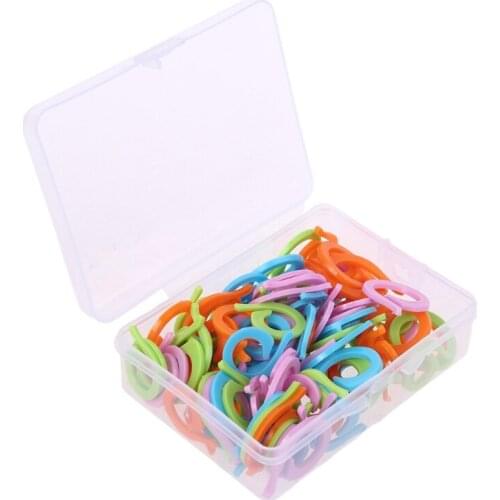 100pcs Plastic Knitting Crochet Locking Stitch Markers Counting Ring Needle Clip Hook Mark Circle Latching