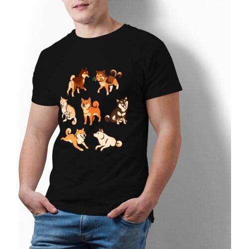 Shiba Inu T Shirt Awesome 100 Percent Cotton Basic T-Shirt Short-Sleeve Graphic Tee Shirt Plus Size Men