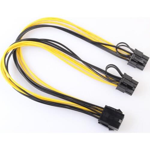 30CM 8pin One Point Two 8P To Dual 8P Graphics Card Power Supply Cord All Copper GPU Power Cord Adapter Cable