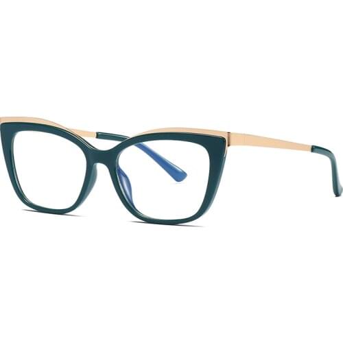 Quality Alloy Leopard Anti Blue Light Glasses Women Computer Glass Cat Eye Eyeglasses Frame Rxable Optical Glasse Frame